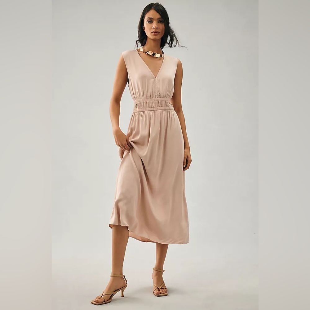 Cloth & Stone Sleeveless Deep-V Dress Anthropologie NWT